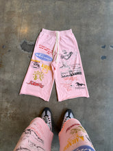 Load image into Gallery viewer, Pink 3quarter sweat shorts